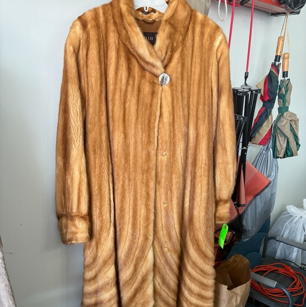 Luxurious Ladies Full Length Whiskey Mink Directional Coat